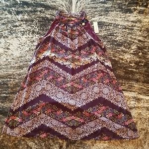 Purple high neck dress